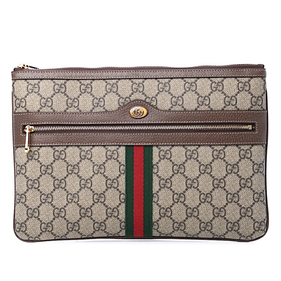 🔴SOLD🔴GUCCI GG Supreme Monogram Large Ophidia Pouch Clutch. - Picture 4 of 17